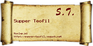 Supper Teofil névjegykártya
